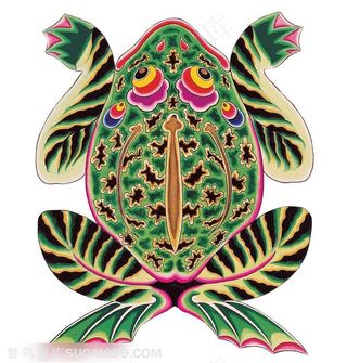 青蛙祥云剪纸风筝纸鸢民俗节日图片