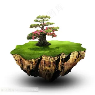 悬浮大山图片素材