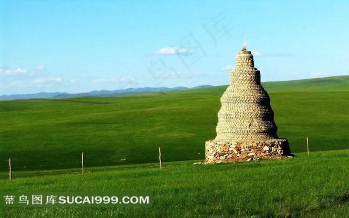 内蒙古呼伦贝尔草原建筑摄影素材