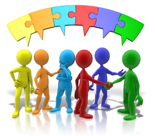 人与人合作卡通