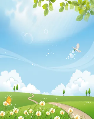卡通春天风景图片下载