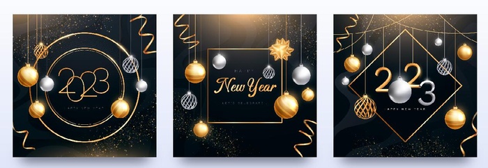 兔年2023新年方形海报