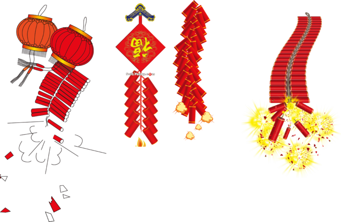 红色烟花爆竹免扣素材