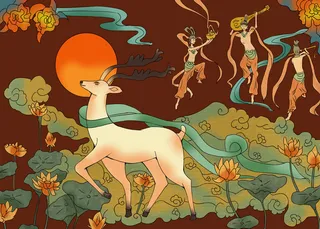 敦煌系列国潮插画