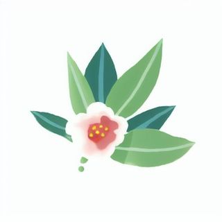 一朵花有绿叶环绕png免抠