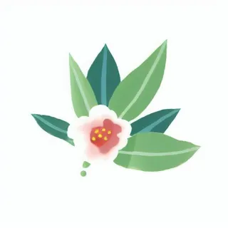 一朵花有绿叶环绕png免抠