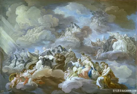 天使天空人物油画 天使天空人物油画