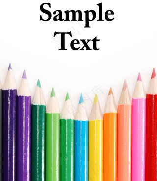 彩色铅笔背景素材图片