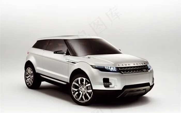 路虎白色极光车型图