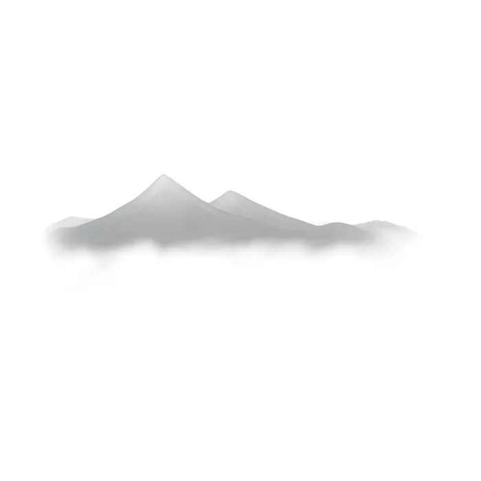 远处的山峰云雾缭绕水墨风格png免抠(2048x2048)