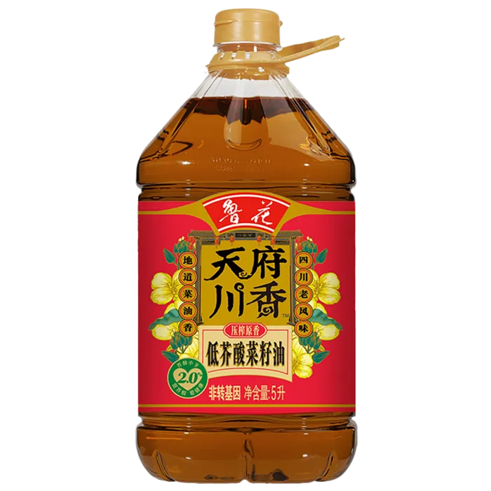 鲁花酸菜籽油5升超市商品白底图免抠实物摄影png格式图片透明底