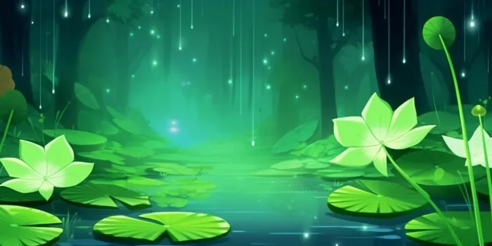 绿色水草荷叶背景(1536x768)