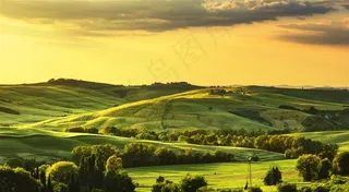 一望无际绿色草原风景高清图片