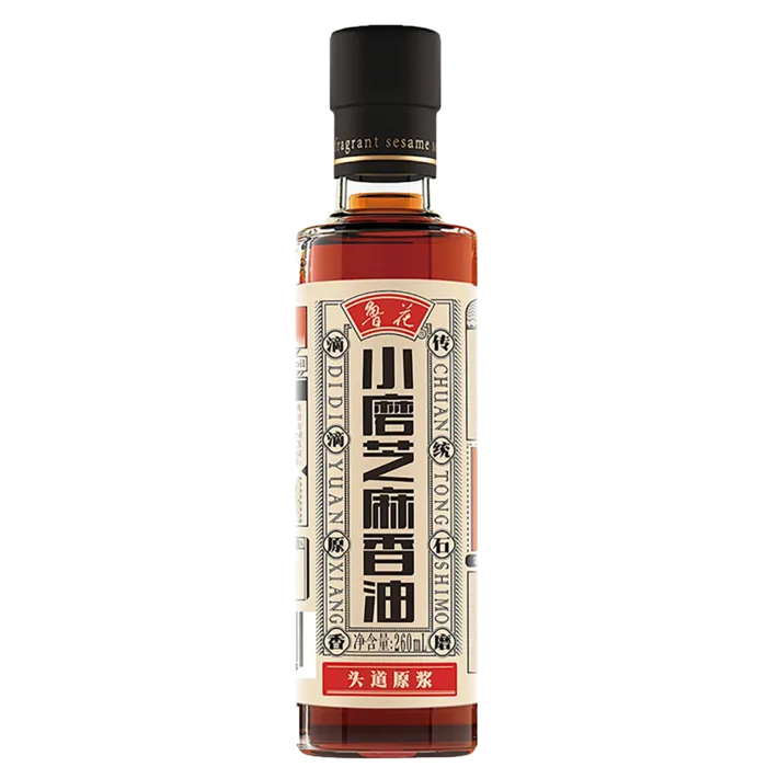 鲁花磨芝麻香油260毫升超市商品白底图免抠实物摄影png格式图片透明底