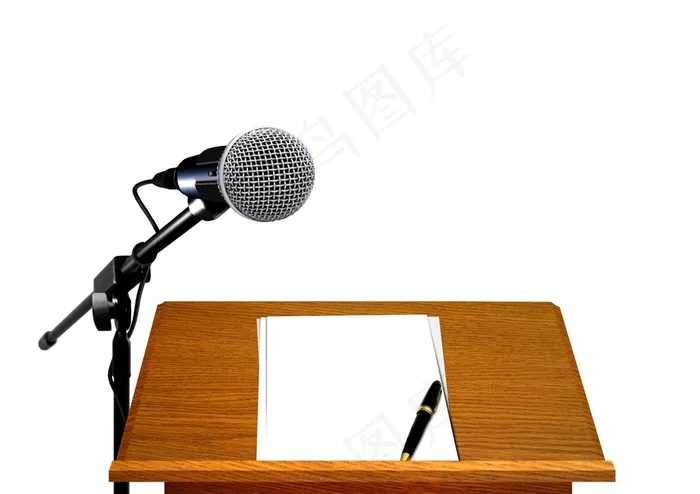 桌子笔和话筒
