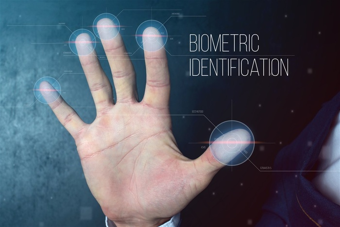 创意手掌指纹识别电子科技高清图片