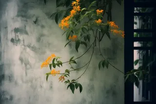 桂花橙色意境故事背景
