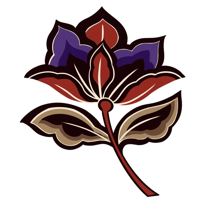 复古中国风国潮敦煌花纹花草插画手绘装饰小元素PSD素材psd模版下载