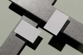 石块背景正反面高档轻奢名片样机