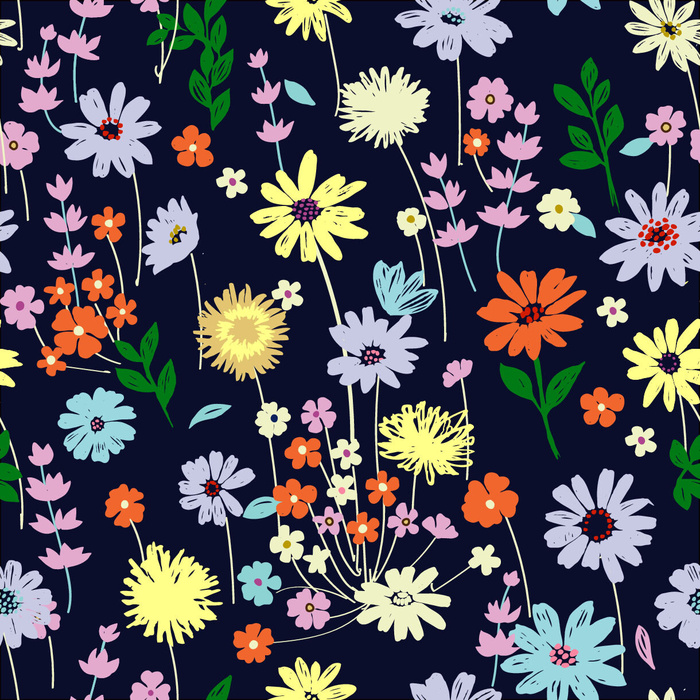 花卉唯美手绘花朵面料纹理手机壳布料面料印花服装矢量图案素材