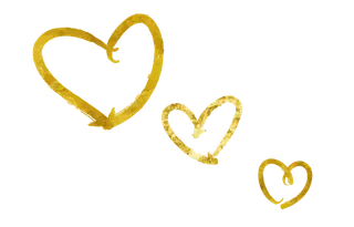 金色爱心三个