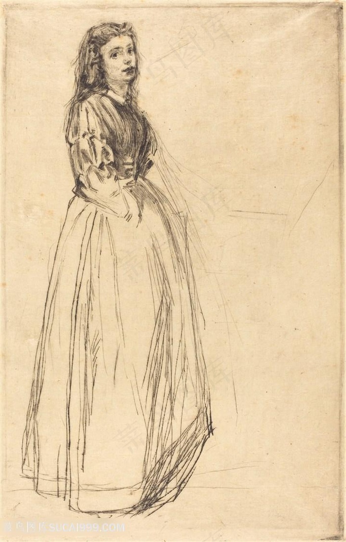 惠斯勒素描女性