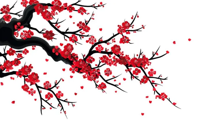 梅花盛开绘图元素(1312x896)