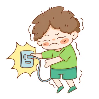 可爱手绘安全用电人物元素