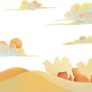 清明元素古风中式清明节山水画中国风绿色