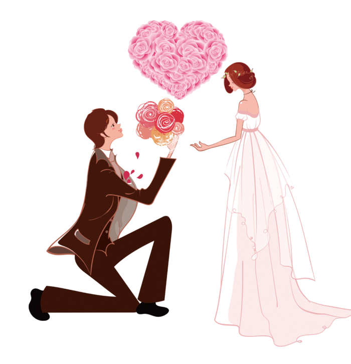 婚纱卡通人物婚礼白纱结婚婚纱摄影手绘