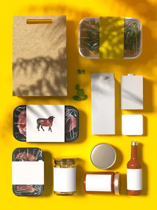 VI样机牛肉店贴图包装logo样机