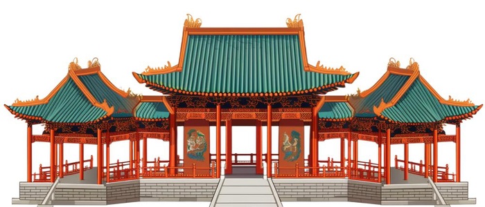 古建筑棕红色插画(1680x720)