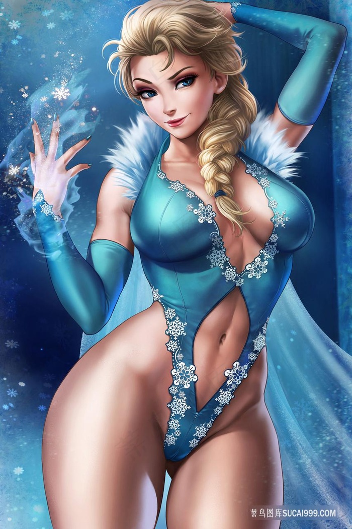 冰雪女王性感动漫插画图片