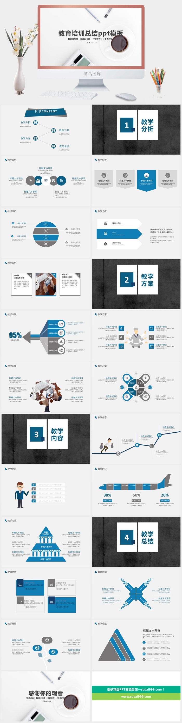 公开课教育培训总结ppt模板