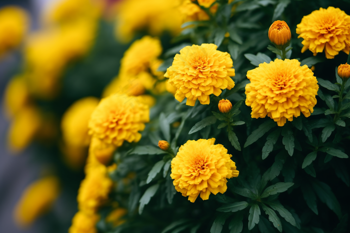 万寿菊菊花花丛摄影图(4032x2688)