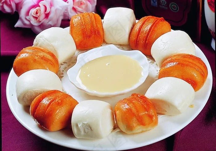 金银馒头美食素材