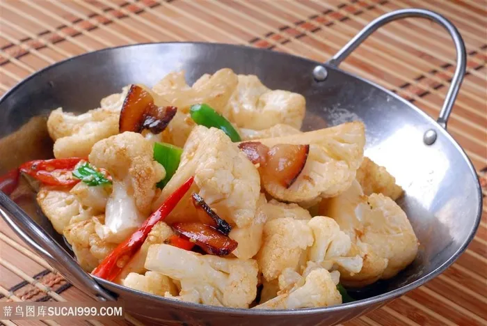 中华美食热干锅花菜摄影图