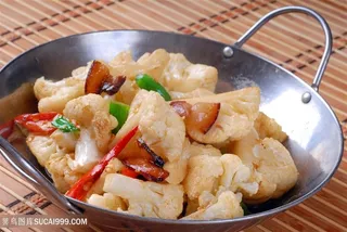 中华美食热干锅花菜摄影图