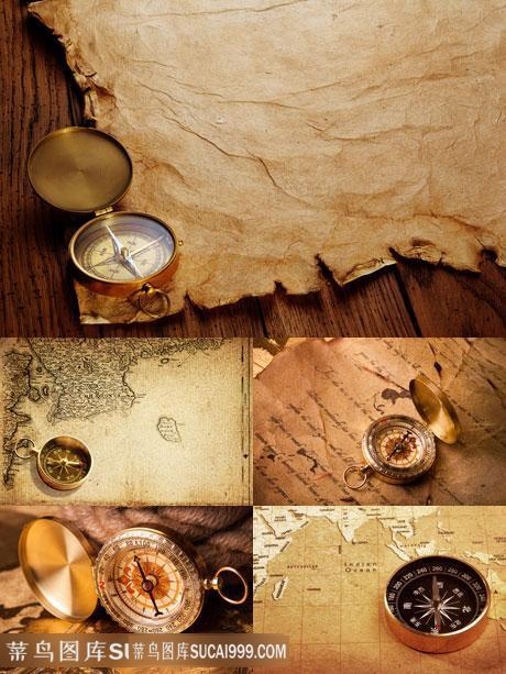 多款怀旧钟表牛皮纸上世界世界高清图片素材
