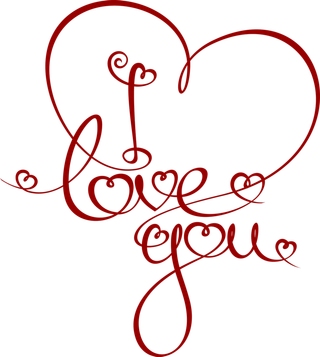 线条情人节红色