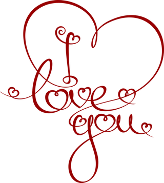 线条情人节红色