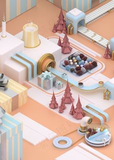 圣诞节3D建模礼品工厂