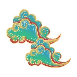中国风中式国潮敦煌云纹祥云插画图案云朵云彩元素PSDAI设计素材