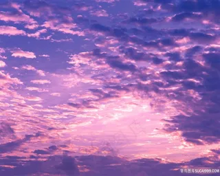 霞光紫色天空美景