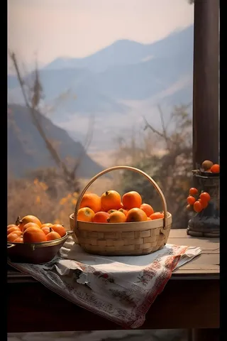 水果田园山脉背景