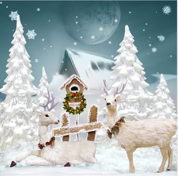 圣诞节雪花装饰风景