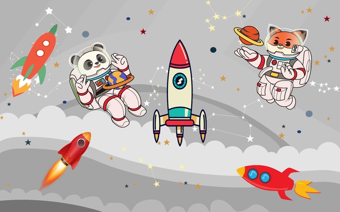 卡通儿童房背景墙壁纸壁画壁布