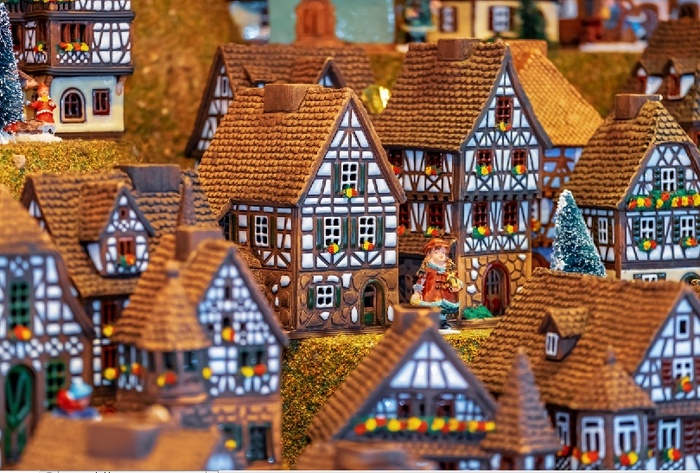 圣诞节木房背景风景