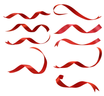 红色飘带免扣素材