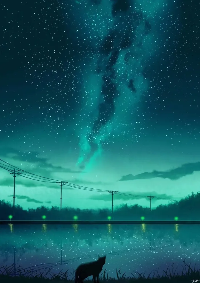 绿色极光壁纸图片